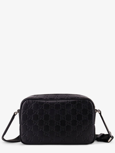 Gucci Men Gg Emblem Leather Crossbody Bag