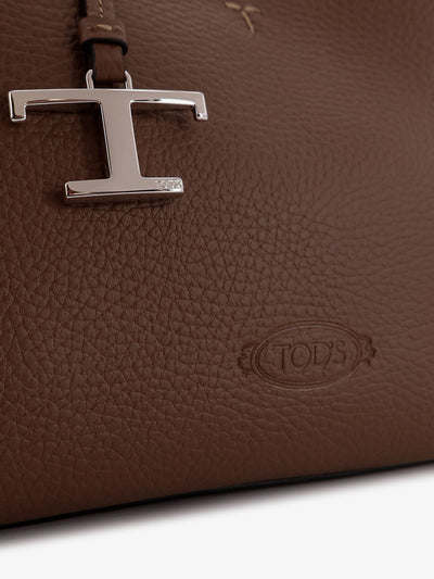 Tod's Women Leather Crossbody Bag With Metal T-Timeless Logo