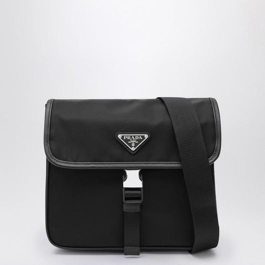 Prada Shoulder Bag In Re-Nylon And Black Saffiano Men