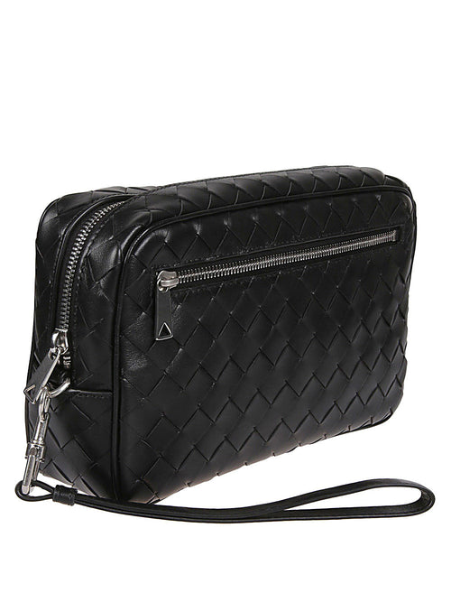 Bottega Veneta Men Woven Leather Clutch