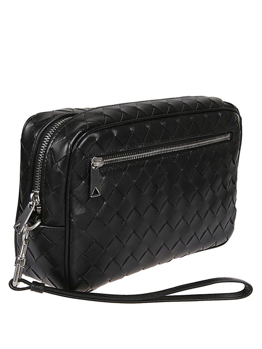 Bottega Veneta Men Woven Leather Clutch