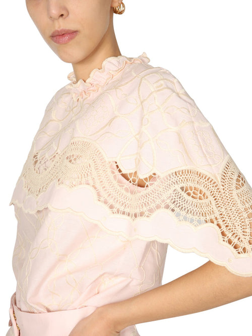 Alberta Ferretti Women Embroidered Cape Top