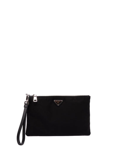 Prada Men Re-Nylon And Saffiano Leather Pouch