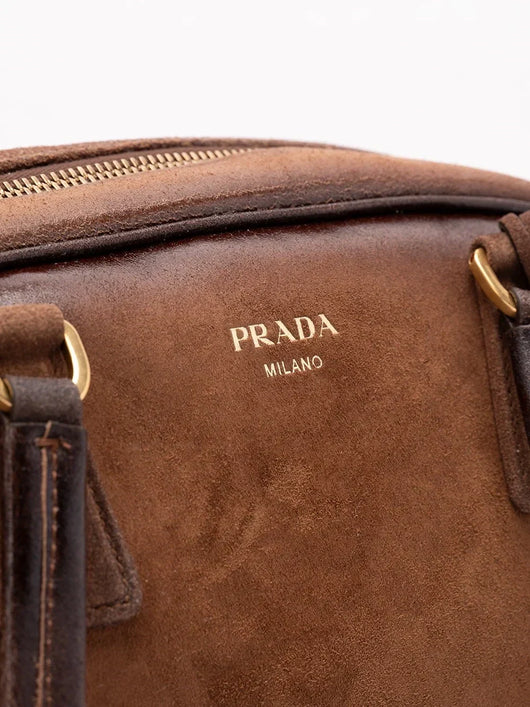 Prada Women Suede `Bowling` Bag