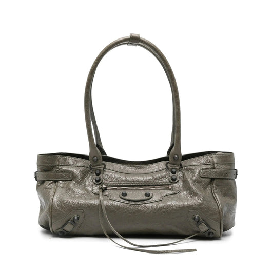 Balenciaga Women Army Green Le City East-West Shoulder Bag