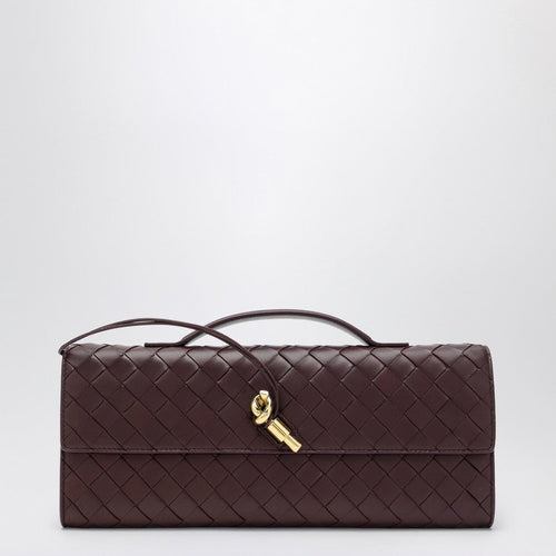 Bottega Veneta Women Andiamo Clutch Bag With Handle In Dark Barolo