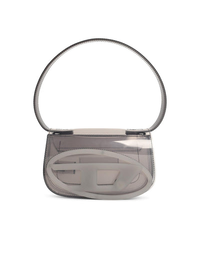Diesel Iconic '1Dr Shoulder Bag In Silver Transparent Tpu Women