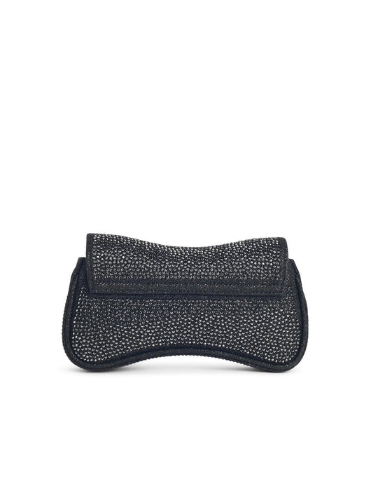 Diesel 'Play' Black Glitter Fabric Clutch Women