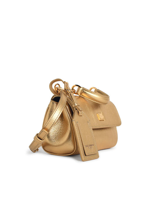 Dolce & Gabbana 'My Sicily' Gold Leather Handbag Women