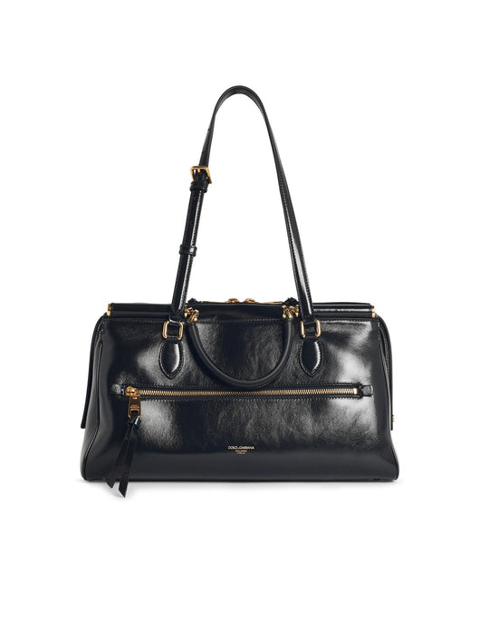 Dolce & Gabbana 'Vittoria' Black Leather Handbag Women