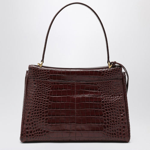 Balenciaga Cocco-Print Burgundy Calfskin Medium Rodeo Bag Women