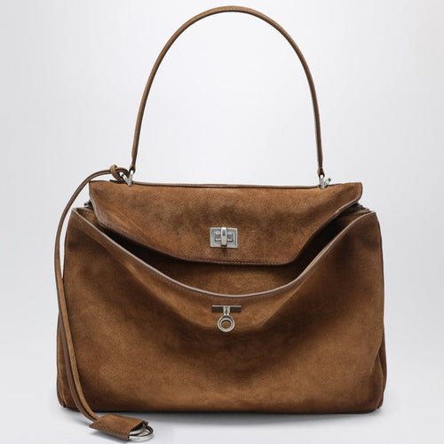 Balenciaga Rodeo Medium Beige Suede Bag Women