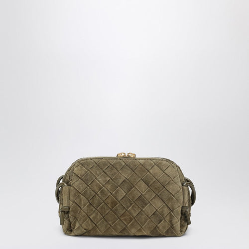 Bottega Veneta Women Concert Clutch Bag In Mud Colour In Intrecciato Suede