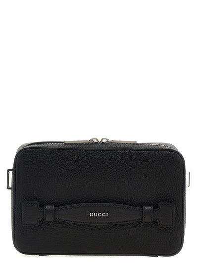 Gucci Men Logo Leather Shoulder Strap