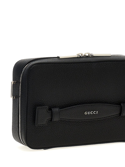 Gucci Men Logo Leather Shoulder Strap
