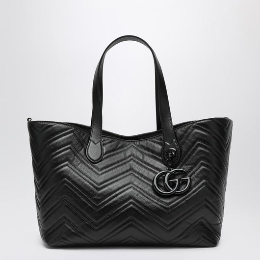 Gucci Medium Black Gg Marmont Shopping Bag Women