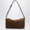 Gucci Medium Half Horsebit Brown Suede Shoulder Bag Women