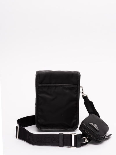 Prada Men Re-Nylon And Saffiano Leather Shoulder Bag