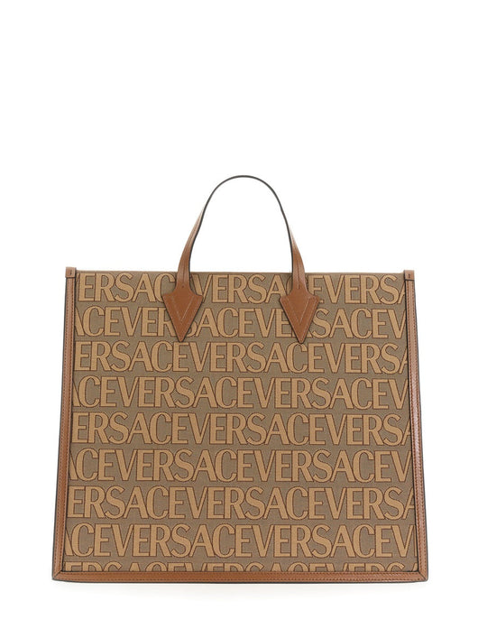 Versace Men Shopper Bag With Allover Logo