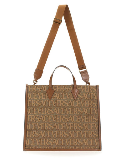 Versace Men Shopper Bag With Allover Logo