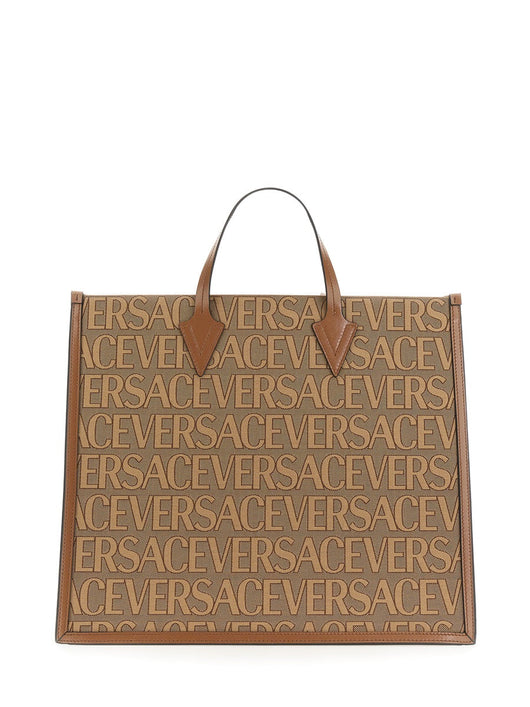 Versace Men Shopper Bag With Allover Logo