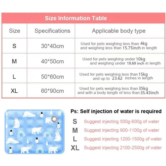 Premium Pet Cooling Mat for Dogs & Cats | Self-Cooling Summer Bed
