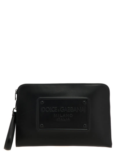 Dolce & Gabbana Men Large Plaque Pouch