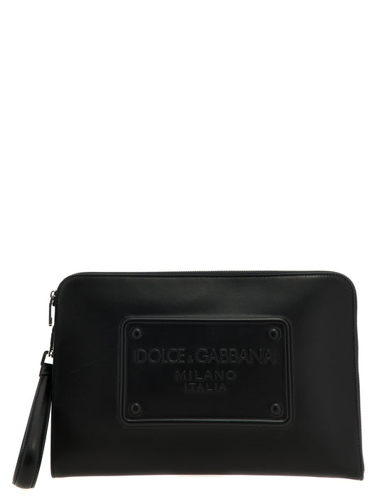 Dolce & Gabbana Men Large Plaque Pouch