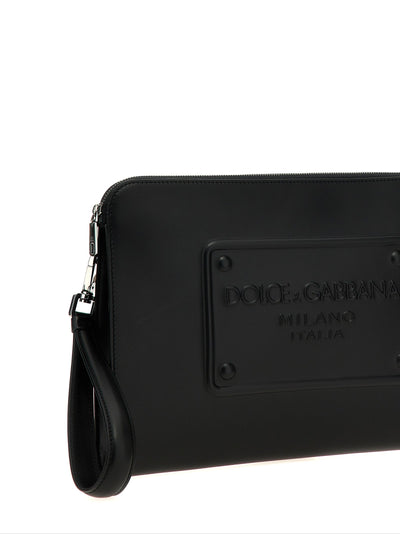 Dolce & Gabbana Men Large Plaque Pouch