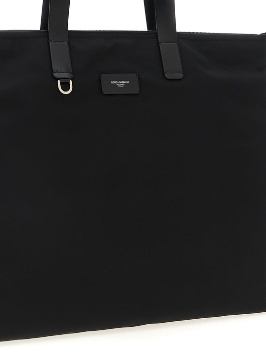 Dolce & Gabbana Men Big Logo Patch Shopping Bag