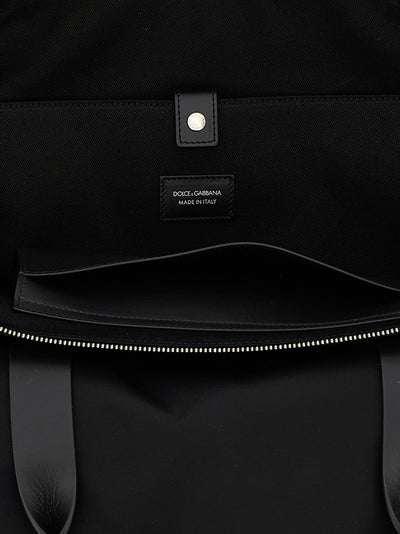 Dolce & Gabbana Men Media Logo Patch Shopping Bag