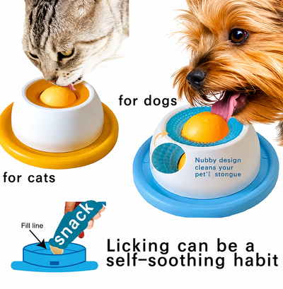 Pet Lick Mat Slow Feeder for Dogs & Cats | Interactive Yogurt & Treat Licking Plate