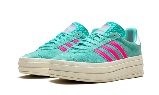 adidas Originals Gazelle Bold Shoes Flash Aqua Lucid Pink Cloud White