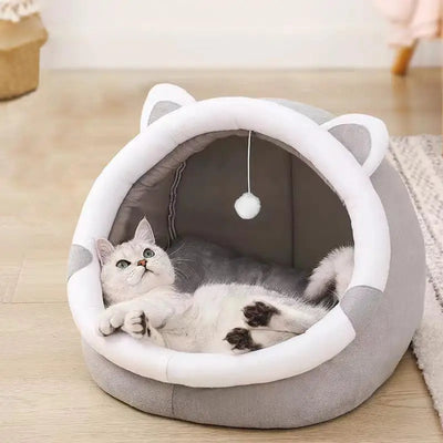 Self-Warming Pet Tent Cave Bed for Cats & Small Dogs – Cozy Foldable Sleeping Bed with Removable Washable Cover