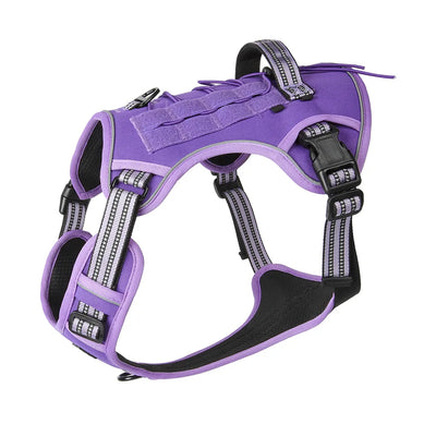 Tactical No-Pull Dog Harness for Medium Large Dogs Reflective Adjustable Outdoor Dog Vest Durable Training Harness
