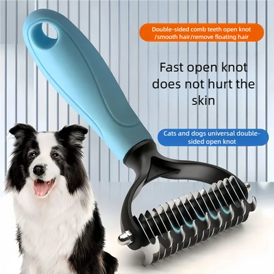 Double-Sided Pet Deshedding Brush | Stainless Steel Grooming Comb