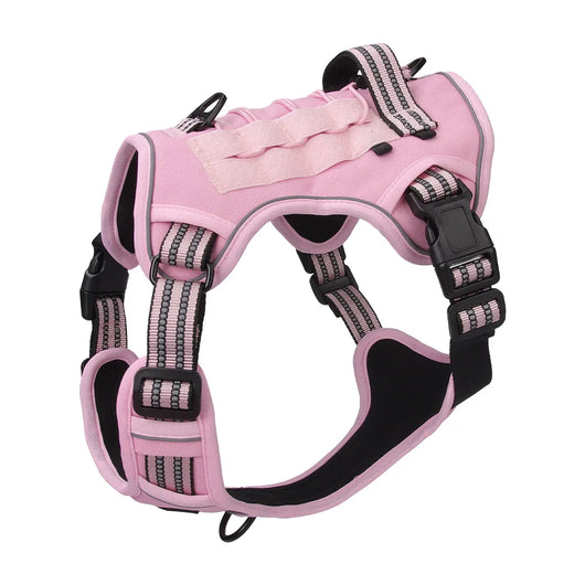 Tactical No-Pull Dog Harness for Medium Large Dogs Reflective Adjustable Outdoor Dog Vest Durable Training Harness