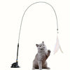 Cat Teaser Toy - Interactive Bell & Feather Wand - Long Suction Cup Pole for Exciting Playtime Adventures - Ultimate Cat Toy