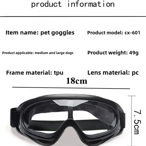 UV Protection Adjustable Dog Goggles | Tinted Anti-Glare Pet Sunglasses
