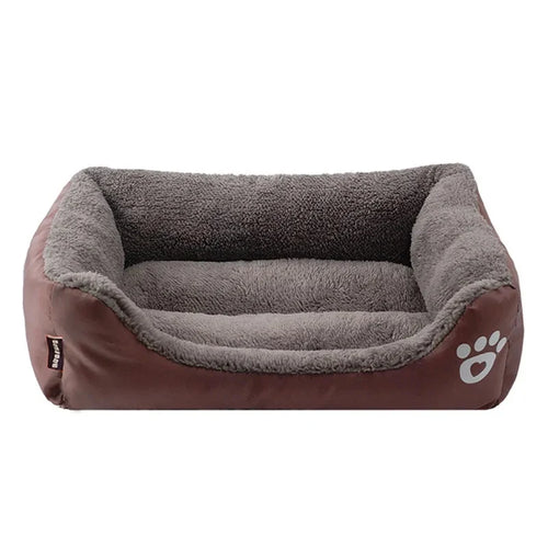 Large Warm Plush Dog Bed for Small, Medium & Large Dogs & Cats – Soft Cozy Square Pet Bed