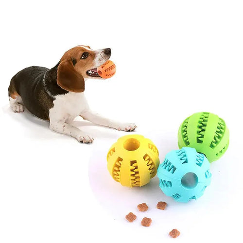 Interactive Dog Treat Dispenser Ball | Dental Chew Tooth Cleaning Toy