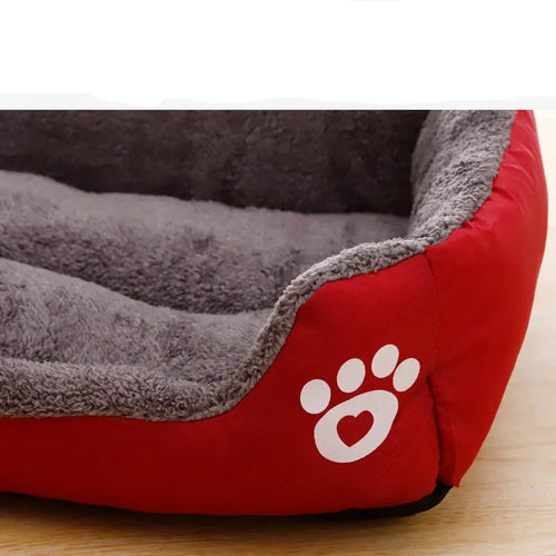 Large Warm Plush Dog Bed for Small, Medium & Large Dogs & Cats – Soft Cozy Square Pet Bed