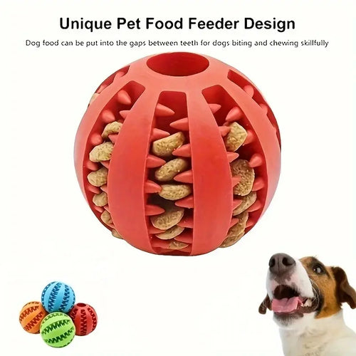 Interactive Dog Treat Dispenser Ball | Dental Chew Tooth Cleaning Toy
