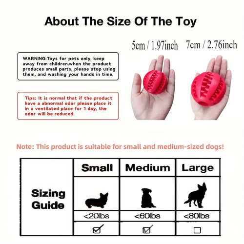 Interactive Dog Treat Dispenser Ball | Dental Chew Tooth Cleaning Toy