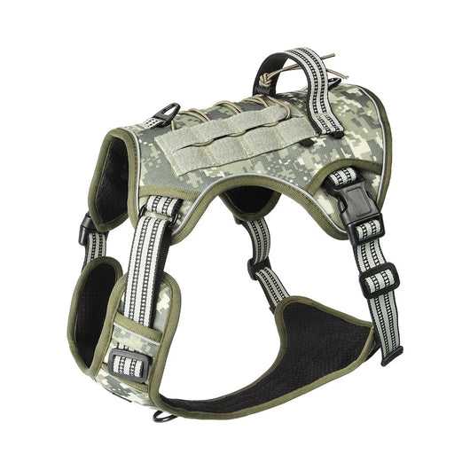 Tactical No-Pull Dog Harness for Medium Large Dogs Reflective Adjustable Outdoor Dog Vest Durable Training Harness