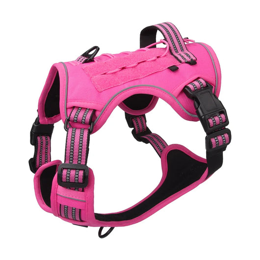Tactical No-Pull Dog Harness for Medium Large Dogs Reflective Adjustable Outdoor Dog Vest Durable Training Harness