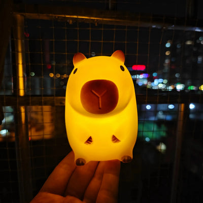 Cute Pet Capybara Night Light Cartoon Silicone Creative Bedside Sleep Night Lamp For Room Decor Birthday gift clearance sale
