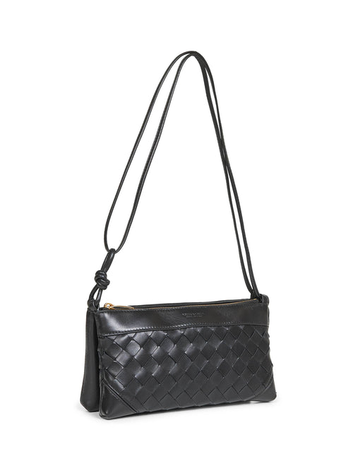 Bottega Veneta Women Black "Andiamo" Double Pouch Crossbody Bag