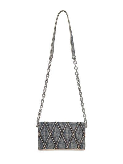 Diesel Women Blue Charm-D Wallet Strap Wallet On Chain