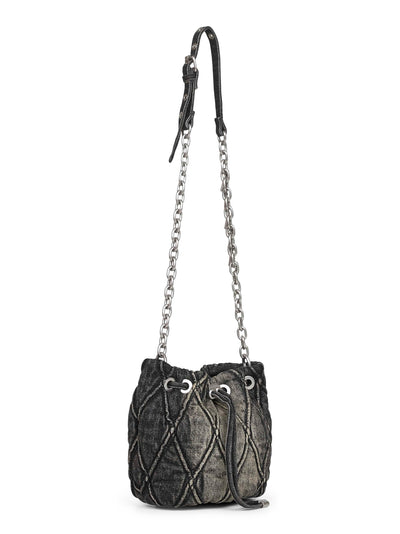 Diesel Women Black Charm-D Bucket S Crossbody Bag